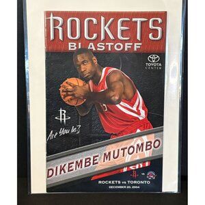 NBA Houston Rockets Dikembe Mutombo Blastoff Gameday Program Toronto 12 20 2004